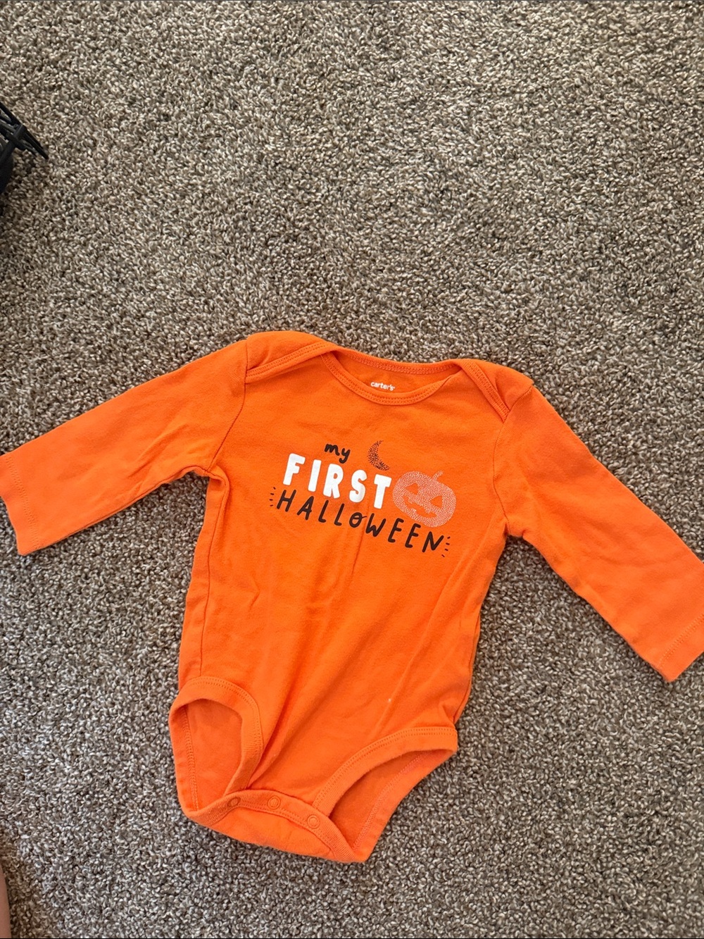 Carter's Bright Orange "My First Halloween" Long-Sleeve One-Piece